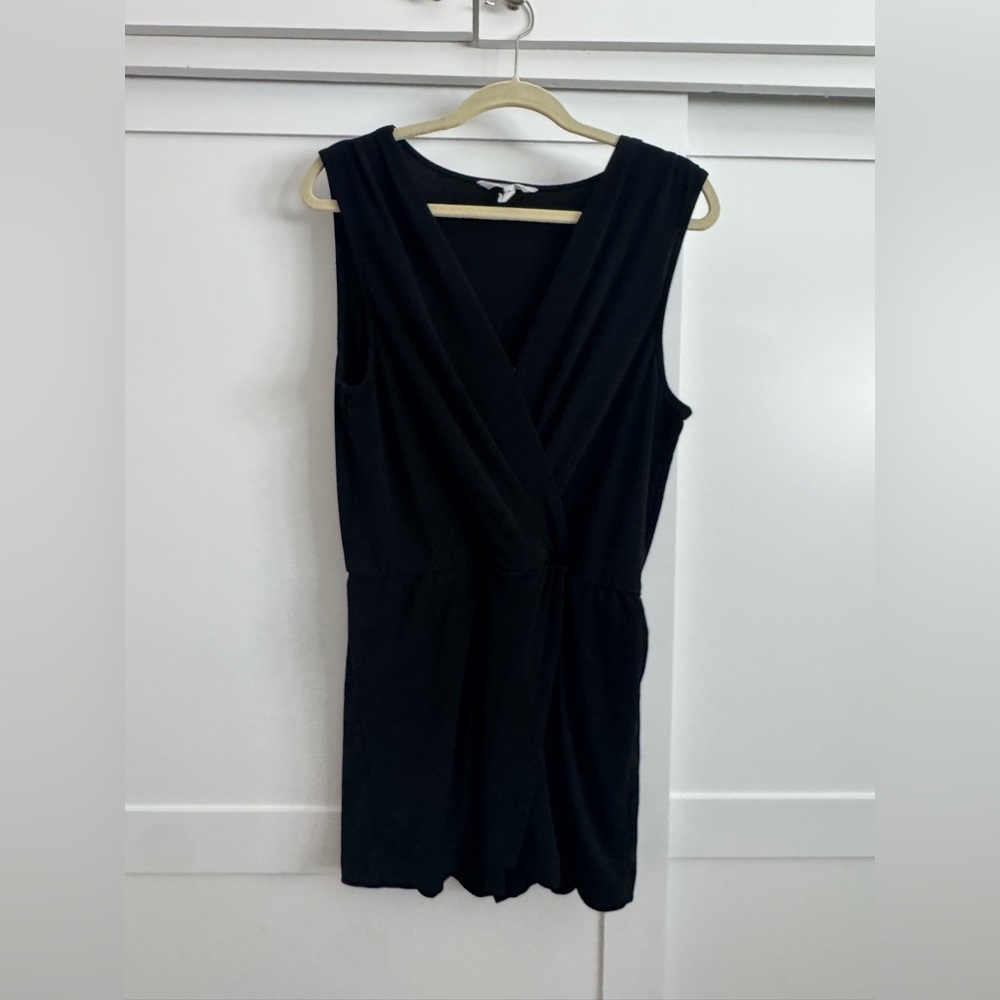 BCBGeneration Black Wrap Mini Romper
